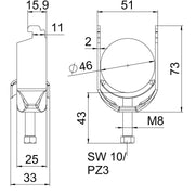 OBO Bettermann - Bügelschelle BS-N1-M-46 A2 40-46mm − 25 Stück