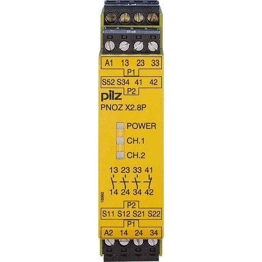 Pilz - Gerät zur Überwachung von sicherheitsgerichteten Stromkreisen Not-Aus-Schaltgerät PNOZ X2.8P #777302 24-240ACDC 3n/o 1n/c