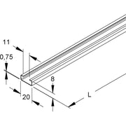 Niedax - Stiel/Profilschiene Reihenschiene 2910/2 FO − 2 Meter