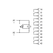 WAGO - Schaltrelais Relaismodul 858-517 AC 115 V,4 Wechsler − 5 Stück
