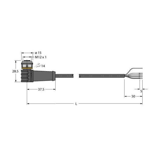 Turck - Konfektioniertes Sensor-Aktor-Kabel Aktuator- u. Sensorleitung WKS4.4T-30/TXL PUR