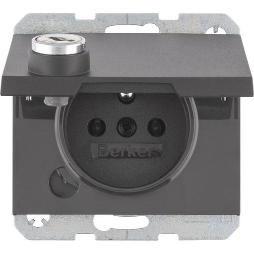 Berker - Steckdose m. Erdstift 6765117006 K.1,anth,ma