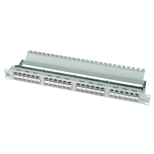 Telegärtner - Patchpanel Kupfer Durchführungspanel gr 100007036 48x AMJ-Kuppl. Cat6
