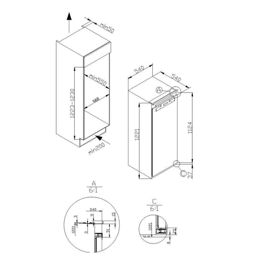 Amica - Kühlschrank EB-Kühlgerät EVKSX 352 241 Festtür