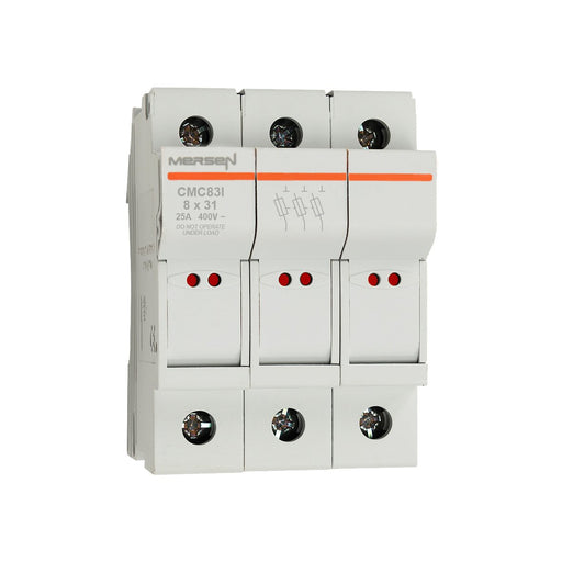Mersen - Halter für zylindrische Sicherung Sicherungshalter CMC83I 8x31 AC500V 25A 3-p − 4 Stück