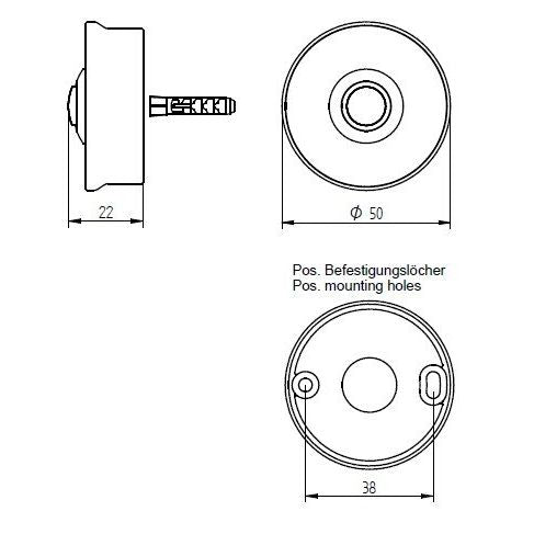 Grothe - Klingeldrücker Klingeltaster 64195 rund