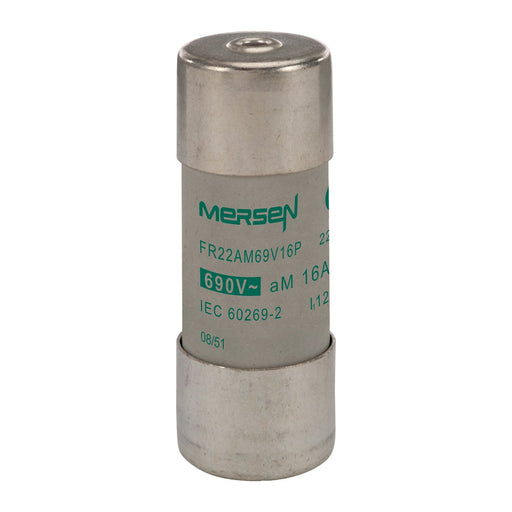 Mersen - Zylindrische Sicherung Sicherungseinsatz zylindr. FR22AM69V16P aM 22x58 16A − 10 Stück