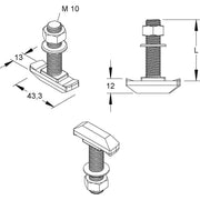 Niedax - Hammerkopfschraube Hakenkopfschraube HK 610/40