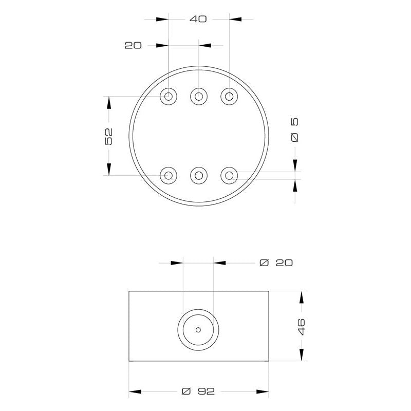 Grothe - Signalsäulenelement, Anschlussmodul Basismodul tief BMT 8914 90-240V