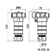 Bals Elektrotech - Schutzkontaktkupplung Schutzkontakt-Kupplung 16A 745 3p 230V IP68