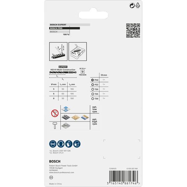 Bosch - Werkzeugset PRO Impact Set mit Multi 2608577144 Constr. Bohrer