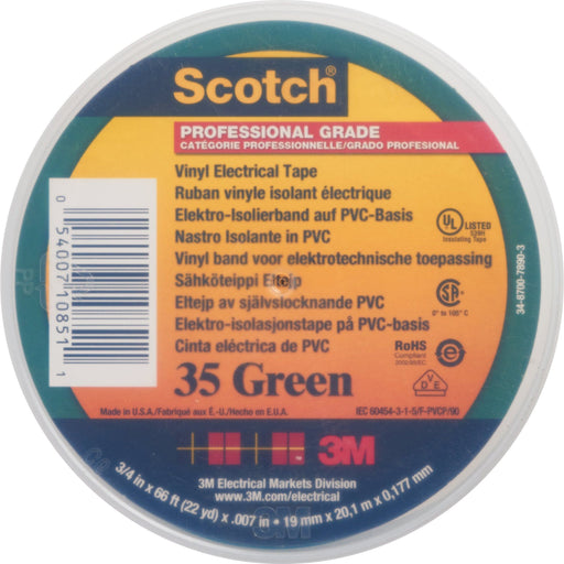 3M - Klebeband PVC Elektro-Isolierband Scotch 35 19x20 gn 19 mm x 20 m, grün