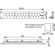 Telegärtner - Patchpanel Kupfer Modulträger 100021498 ohne Kabelabfangung