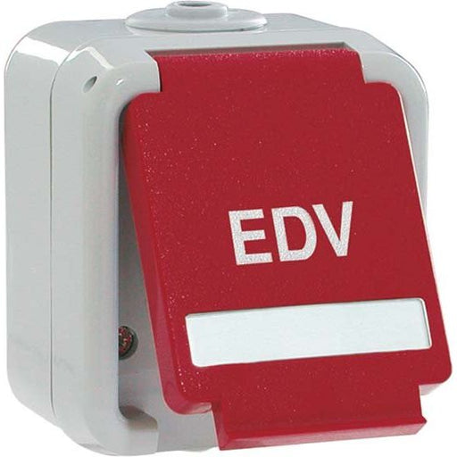 Peha - Schalter-/Steckdosenkombination SCHUKO-Steckdose gr/rt D6620WAB NA ROT EDV 16A 250V Abdeckung