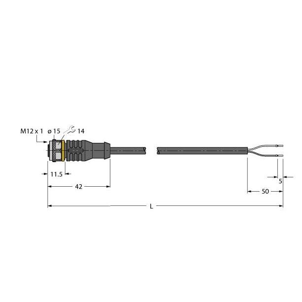 Turck - Konfektioniertes Sensor-Aktor-Kabel Aktuator- u. Sensorleitung RKC4.221T-50/TXB PUR
