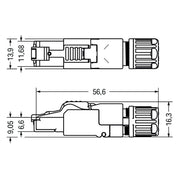 WAGO - Modularer Steckverbinder PROFINET-Stecker RJ-45 750-978/000-013 Cat. 6A