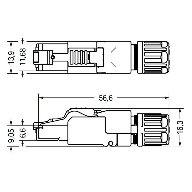 WAGO - Modularer Steckverbinder PROFINET-Stecker RJ-45 750-978/000-013 Cat. 6A