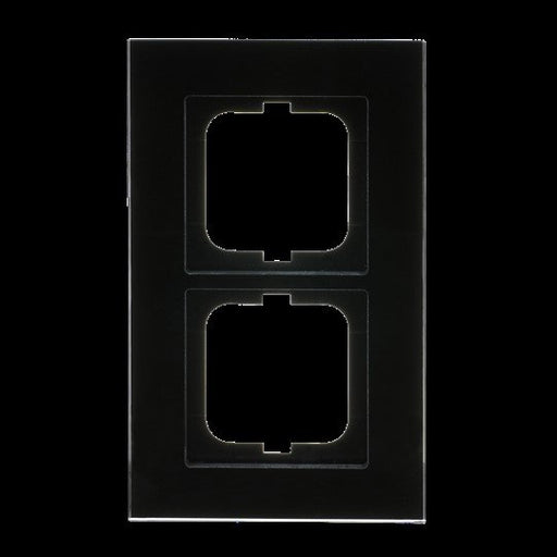 Busch-Jaeger - Abdeckrahmen Rahmen 2-fach 1722-825 schwarz, Glas