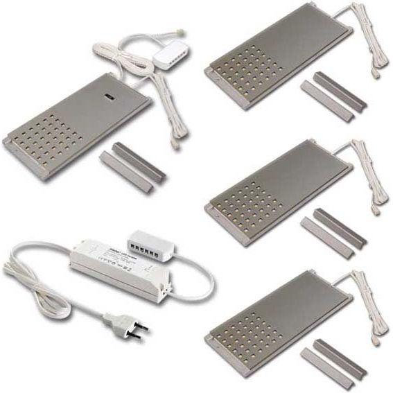 Hera - Decken-/Wandleuchte 4er-Set LED-Unterb.leuchte 61055140201 ww ws m.IR-Sch