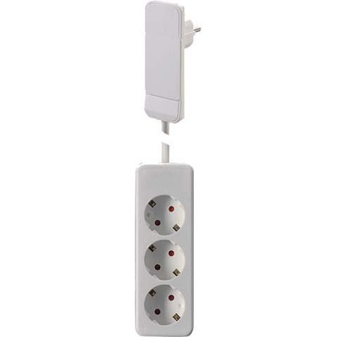 Bachmann - Steckverbinder für steckbare Gebäudeinstallation Schutzkont.-Flachstecker 933.007 ws, 1,6m Ltg