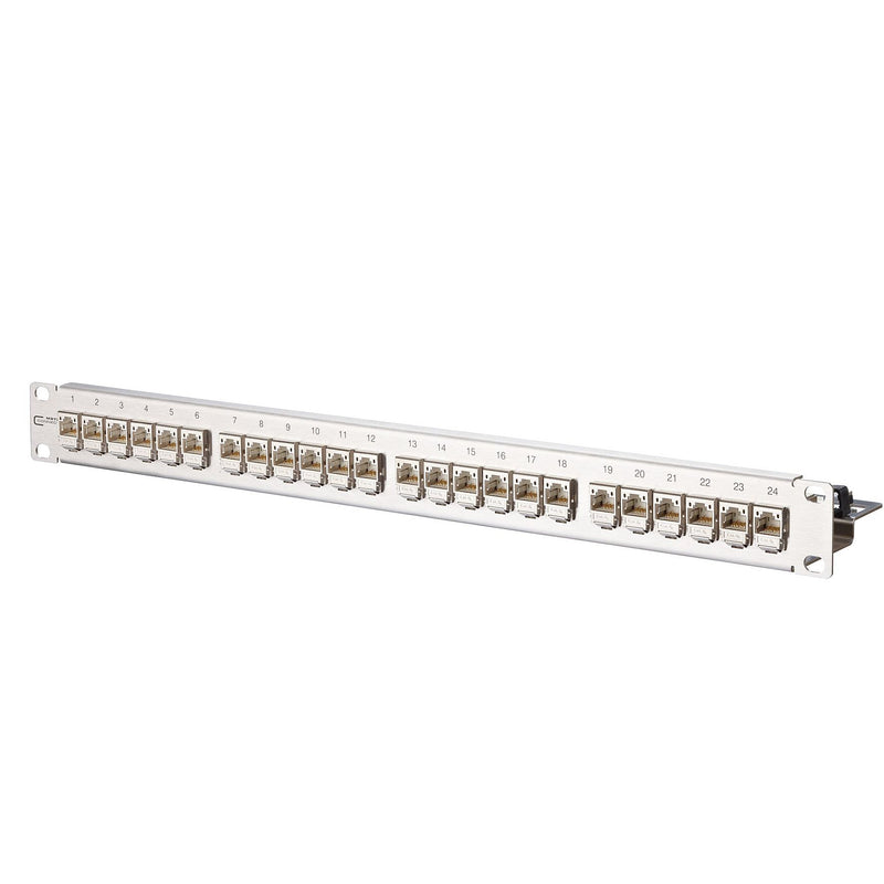 Metz Connect - Patchpanel Kupfer Patchfeld C6Amodul 24Port 130B11P1-E 1HE, 180 Edelstahl