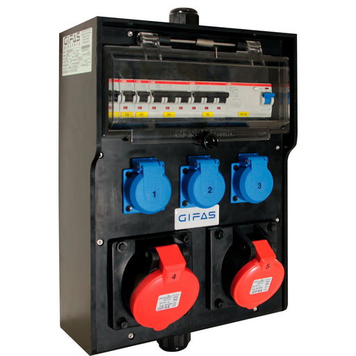 Gifas Electric - CEE-Steckdosen-Kombination (IEC 60309) Vollgummi-Wandverteiler 743103C40.003PU6
