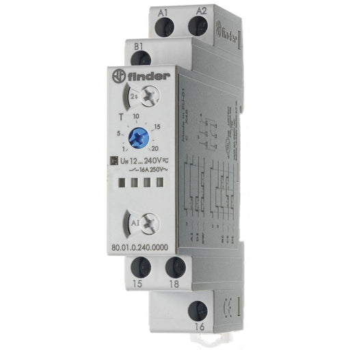Finder - Zeitrelais Multifunktions-Zeitrelais 80.01.0.240.0000 12-240V AC/DC,1W,16A