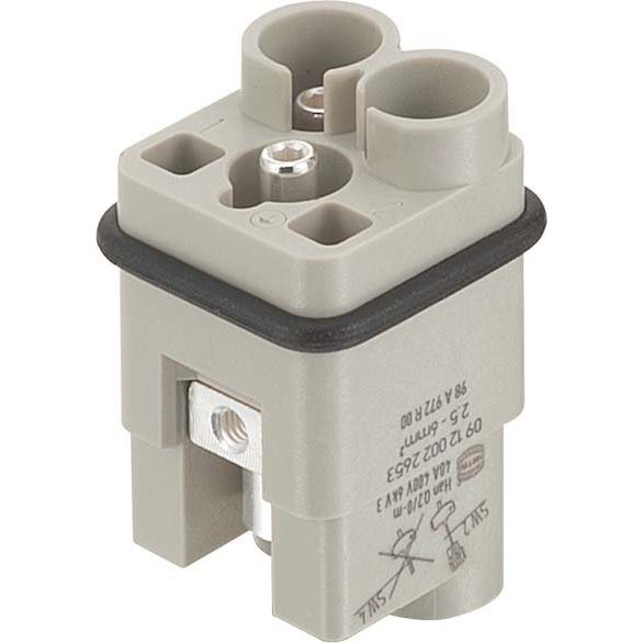 Harting - Kontakteinsatz für Rechtecksteckverbinder Steckverbinder-Gehäuse 09120022655 Han Q 2/0-sti 1,5qmm