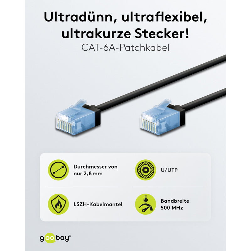 Goobay - Patchkabel Kupfer Patchkabel U/UTP Cat6 74233 Ultraflexibel,slim,s