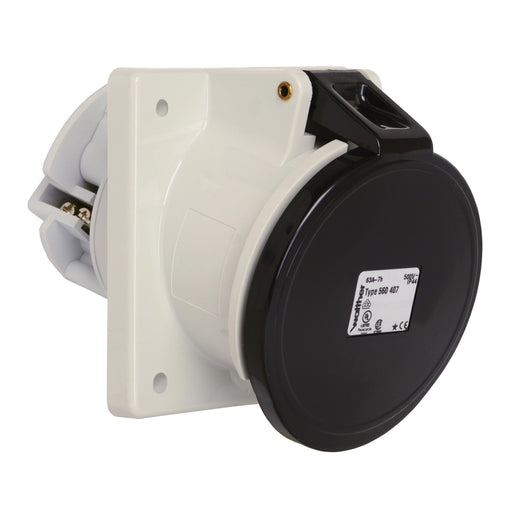 Walther Werke - CEE-Anbausteckdose (IEC 60309) Anbaudose schräg 63A 560407 4P 500V 7h IP44