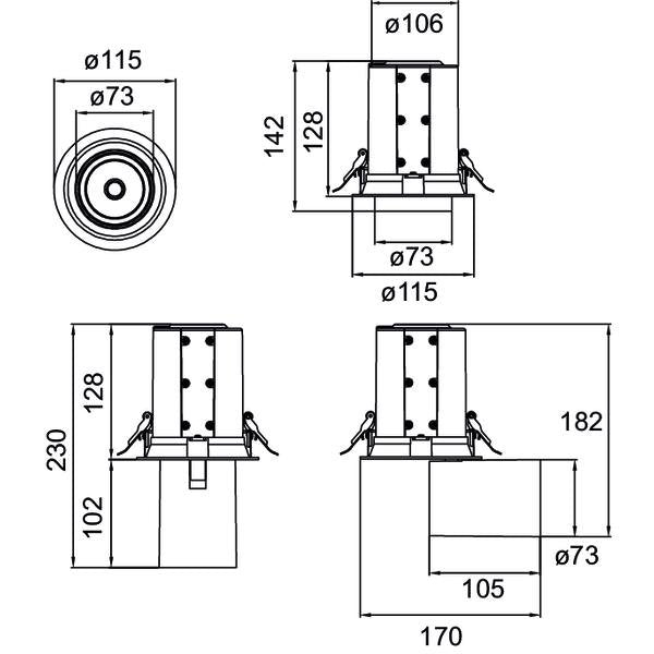 Brumberg Leuchten - Downlight/Strahler/Flutlicht LED-Einbaurichtstrahler 88755163DA 3000K