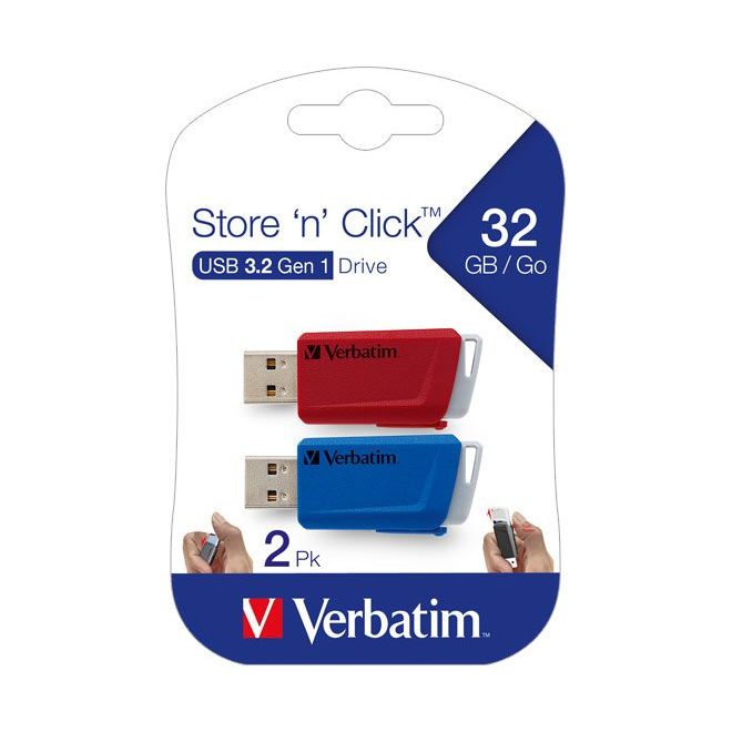 Verbatim - Speichermedium digital USB 3.2 Stick 32GB 49308 StorenClick,rt-bl