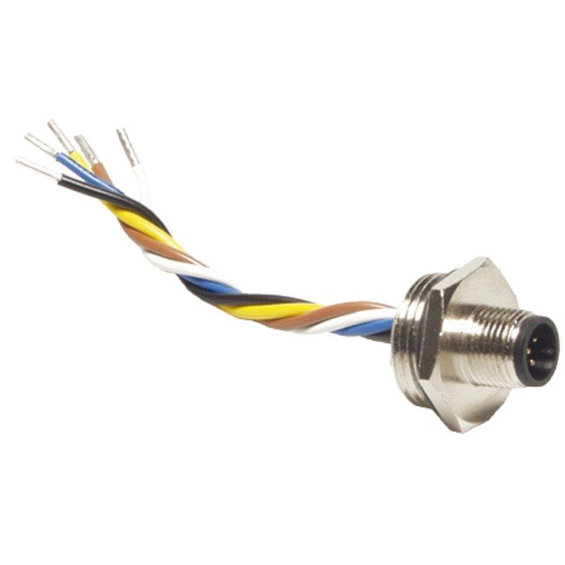 Leuze - Rundsteckverbinder, Einbau (mit Leitung) Einbaustecker AC-PLM-5