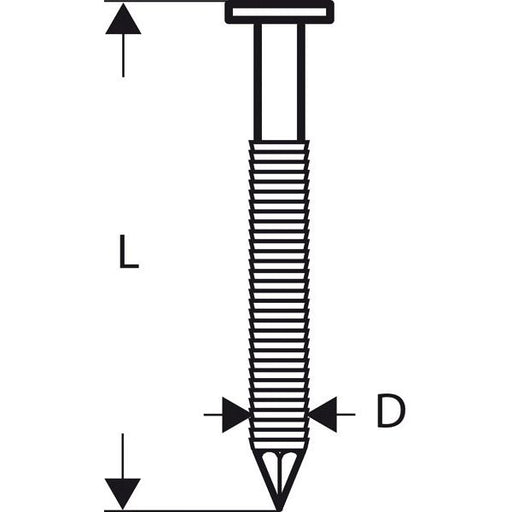 Bosch - Nagel für Nagelgerät Rundkopf-Streifennagel 2608200041(VE2500) SN21RK 90RHG 3,1 mm