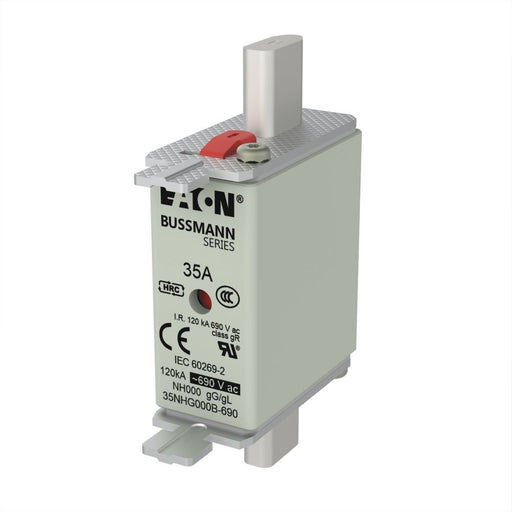 Eaton - Messersicherung Sicherungseinsatz Nieders. 35NHG000B-690 35A AC 690V 120kA − 3 Stück