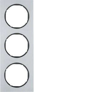 Berker - Abdeckrahmen Rahmen Alu/sw 10132284 3fach