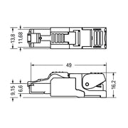 WAGO - Modularer Steckverbinder ETHERNET-Stecker RJ-45 750-977/000-011 Cat. 6A