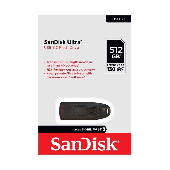 Sandisk - Speichermedium digital USB 3.0 Stick 512GB Ultra SDCZ48-512G-G46 Sandisk,(R)130MB/s