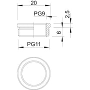 OBO Bettermann - Erweiterungs-/Reduzierring Reduktion 167 R MS PG11-9 − 50 Stück