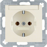 Berker - Steckdose SCHUKO-Steckdose ws/gl 47508982 m.Beschriftungsfeld