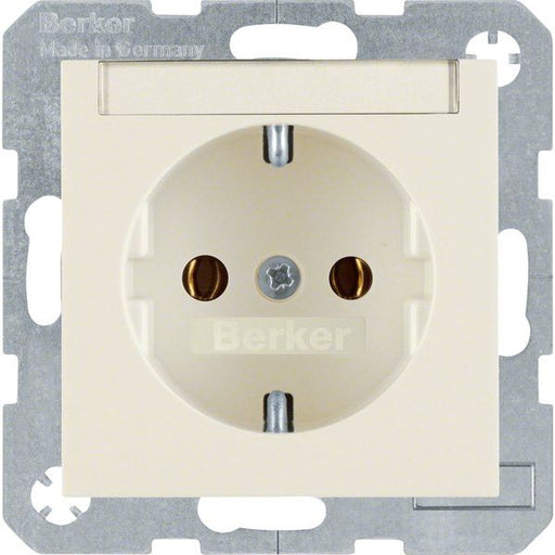Berker - Steckdose SCHUKO-Steckdose ws/gl 47508982 m.Beschriftungsfeld