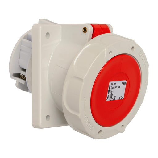 Walther Werke - CEE-Anbausteckdose (IEC 60309) Anbaudose schräg 63A 569406 4P 400V 6h IP67