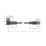 Turck - Konfektioniertes Sensor-Aktor-Kabel Verbindungsleitung WKC4.4T-P #6632258 PUR