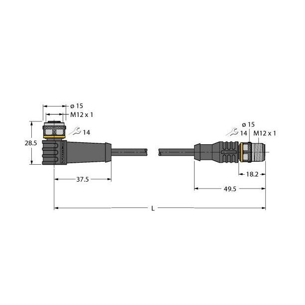 Turck - Konfektioniertes Sensor-Aktor-Kabel Verbindungsleitung WKC4.4T-P #6632258 PUR