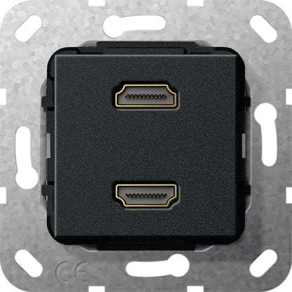 Gira - Einsatz/Abdeckung für Kommunikationstechnik HDMI 2fach Gender Changer 567110 sw matt