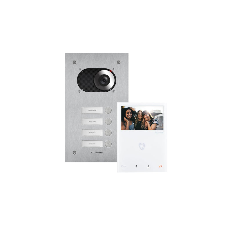 Comelit - Türsprech-Set Vierfamilienhauskit Switch KVS2004 1xMonitorMini HF,SB2
