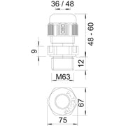 OBO Bettermann - Kabelverschraubung V-TEC VM63UV LGR M63, PA − 5 Stück