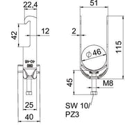 OBO Bettermann - Bügelschelle BS-W1-K-46 ALU 40-46mm − 50 Stück