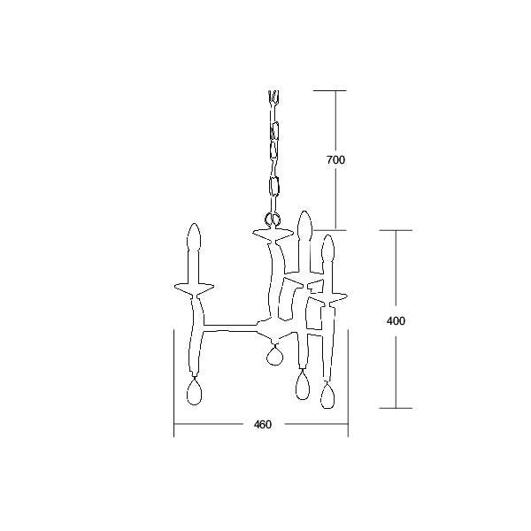 Brumberg Leuchten - Pendelleuchte Krone Girata 00859063 3Lp.E14/40W,schw.chr