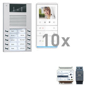 TCS Tür Control - Türsprech-Set Videosprechanlgenset color PVE16100-0010 10 Tasten AP,Freispr